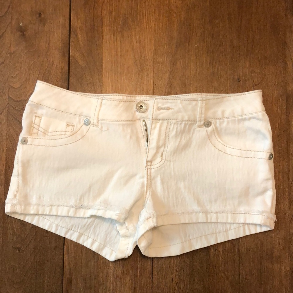 White jean shorts